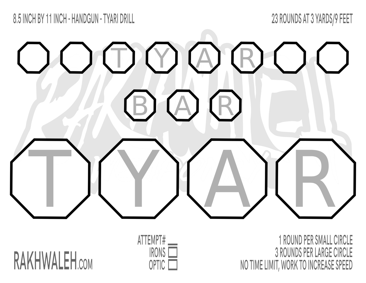 Handgun Target: Tyari Drill (PDF link - bit.ly/4ho7Cay) (Share your progress!)