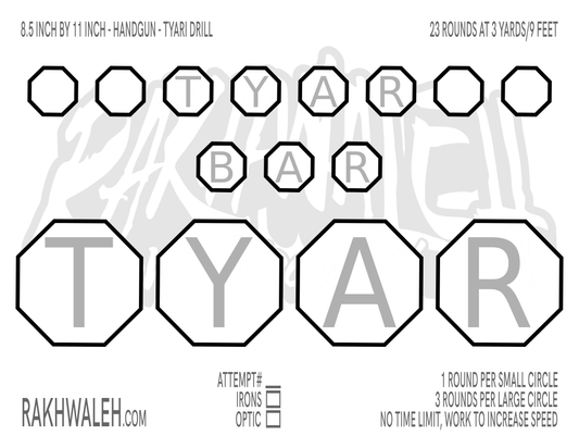 Handgun Target: Tyari Drill (PDF link - bit.ly/4ho7Cay) (Share your progress!)